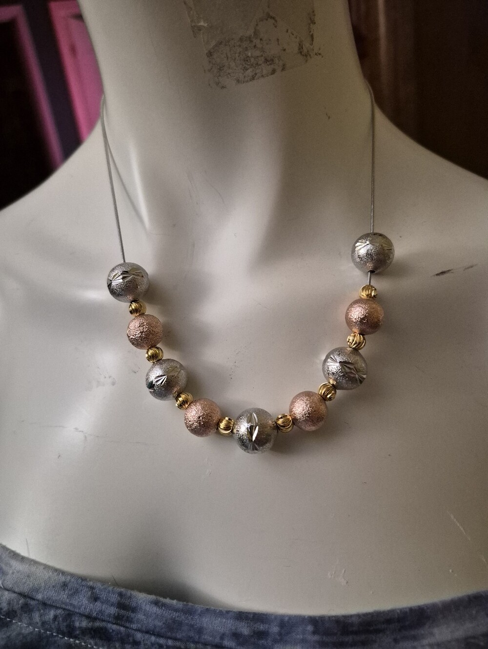 Fifth Avenue Collection “Fashion Medley” Tri-Color Beaded Necklace NWT